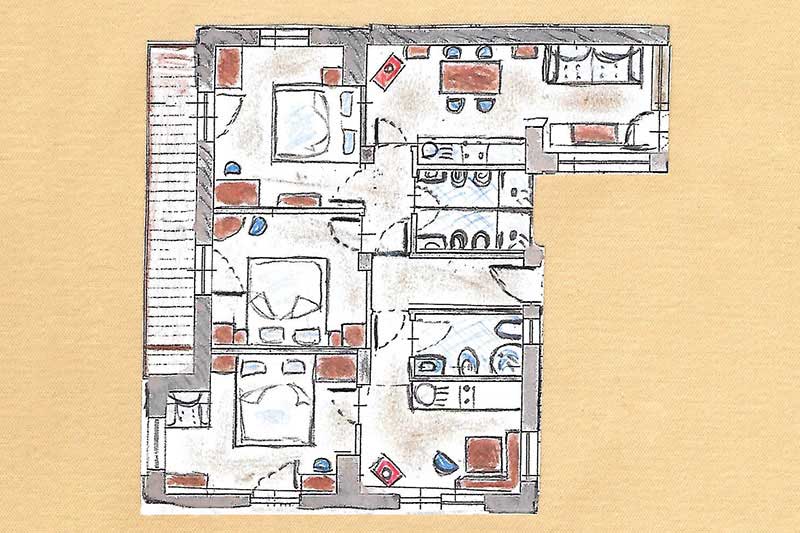 Apartment Saslong – Floor plan