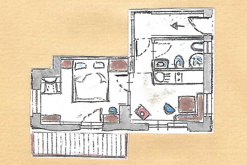 Ferienwohnung Sëura Sas – Skizze